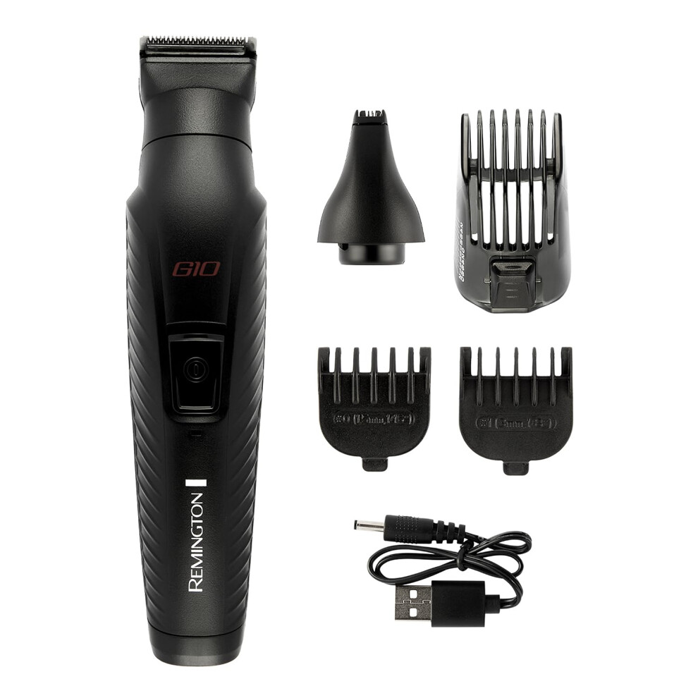 Remington Hair Clipper Men [10-In-1 Kit With 5 Attachments, Beard & Hair Trimmer, Nose Ear & Eyebrow Trimmer] G10 (Graphite Engineered Coating, Self-Sharpening