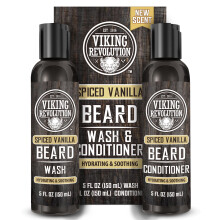 - Beard Shampoo And Conditioner - Natural Beard Wash & Beard Conditioner With Argan & Jojoba Oils - Softens & Strengthens - Gifts For Men - Spiced