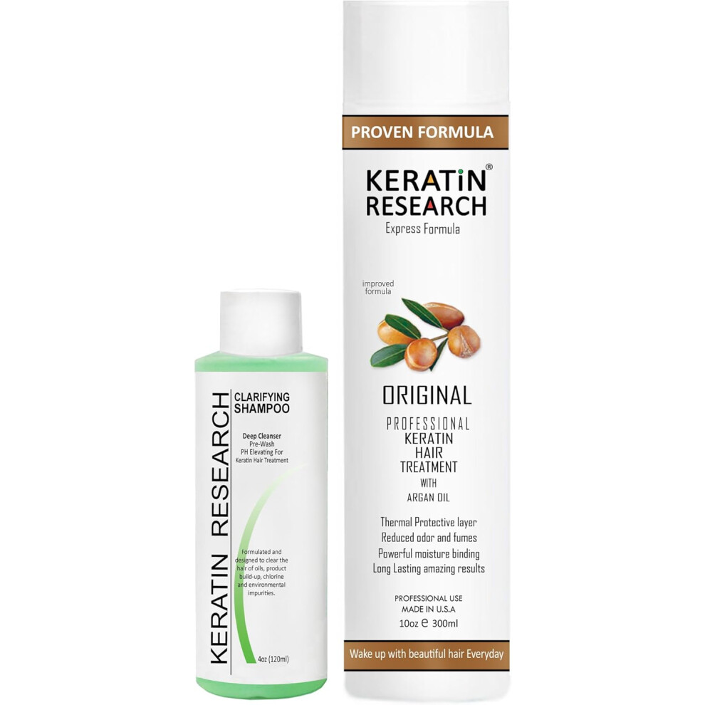 Keratin Research Brazilian Professional Keratin Hair Blowout Treatment Smoothing, Strengthening & Frizz Control
