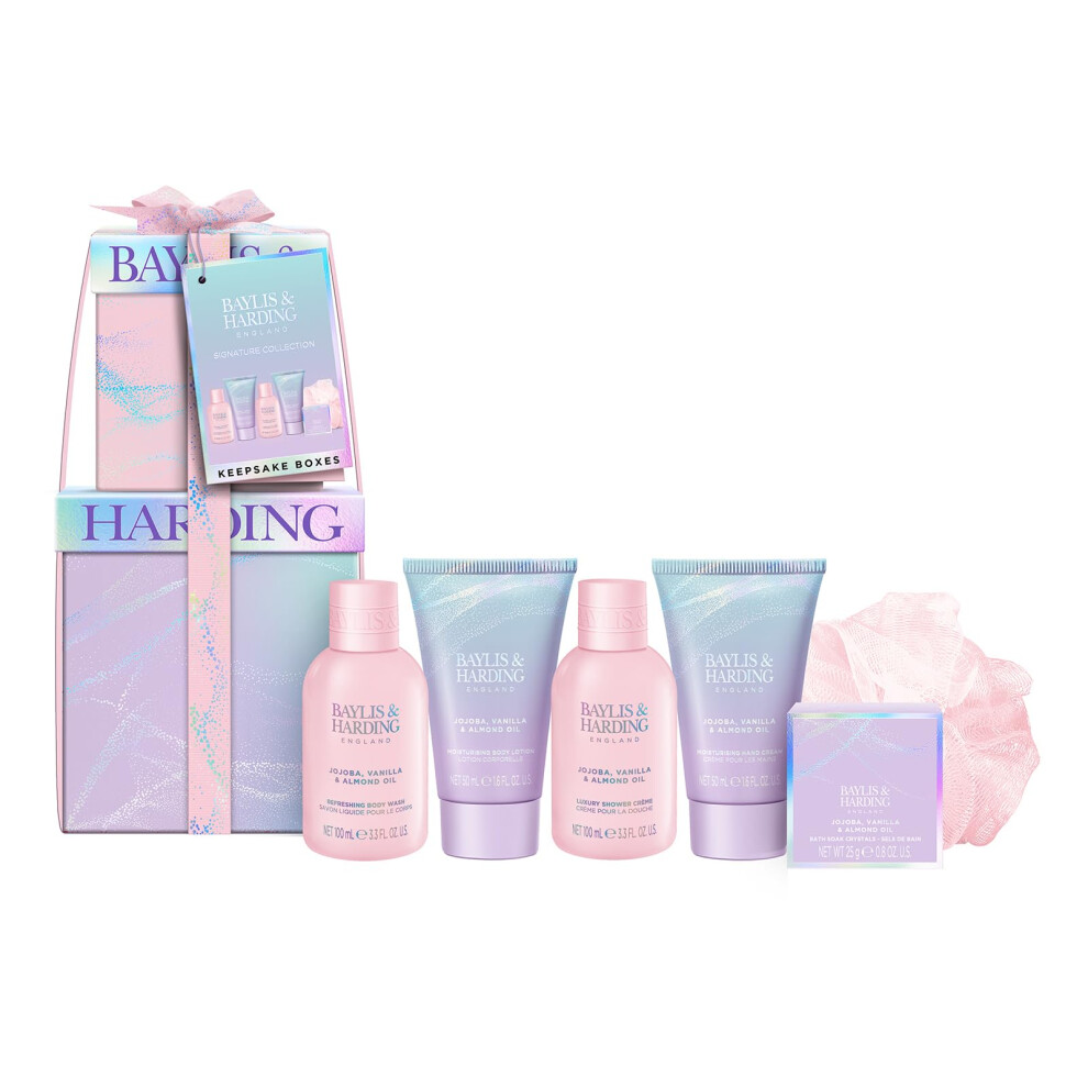 Jojoba, Vanilla & Almond Oil Luxury Pamper Present Gift Set - Vegan Friendly (Pack of 1)