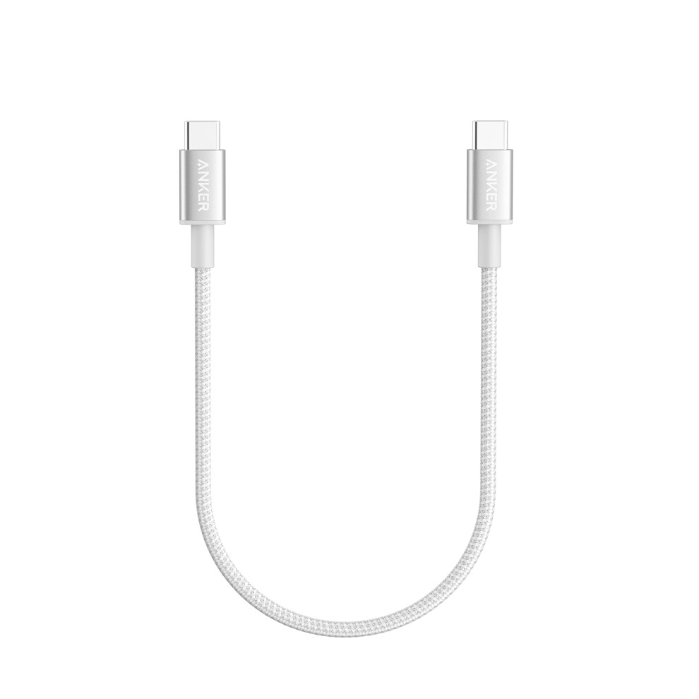 New Nylon USB-C to USB-C Cable (1 ft, 60W), USB 2.0 Type C Charging Cable for MacBook Pro 2020, iPad Pro 2020, iPad Air 4, Samsung Galaxy S21,