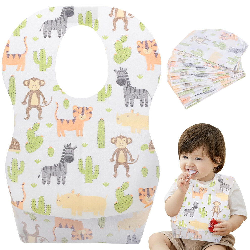 Disposable Bibs 20-Pack, Adjustable Baby Bibs Travel Pack For Newborn Infant Baby Toddlers Artibetter