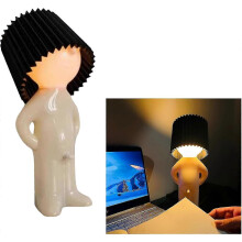 (Black) A Little Shy Man Creative Lamp, A Little Naughty Little Boy Desk Lamp, Naughty Boy Creative Desk Lamp Home Decoration Novelty Gift