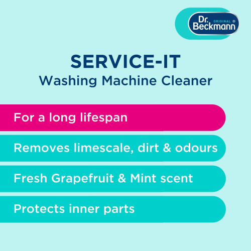 Dr Beckmann Service-it Washing Machine Cleaner | Removes limescale | Grapefruit & Mint |250ml 1