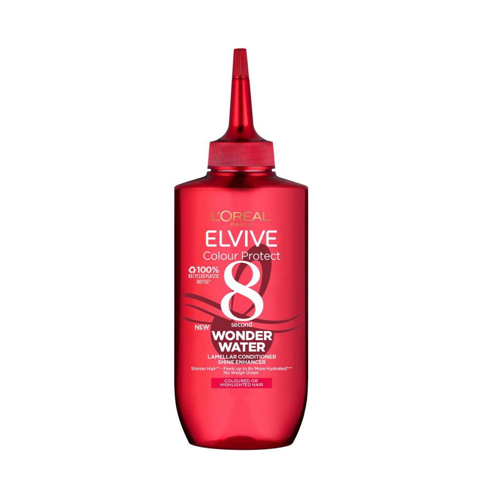 LâOrã©Al Paris L'orã©Al Paris Wonder Water, Liquid Hair Conditioner By Elvive Colour Protect, 8 Second Hair Treatment For Damaged, Coloured Hair With Lamellar