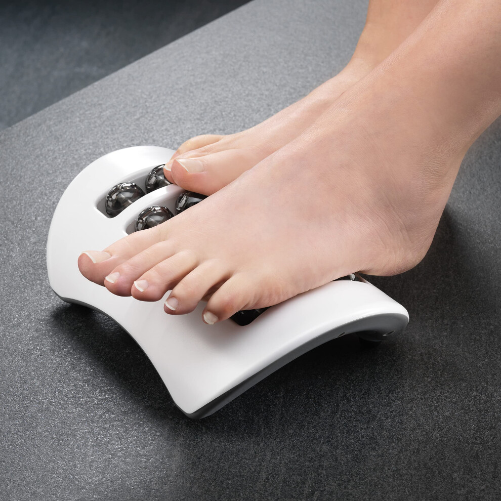 Well Being Invigorating & Revitalising Well Being Dual Foot Massager - Double Massage Pad Manual Rotating Nodes With Battery Operated Vibration