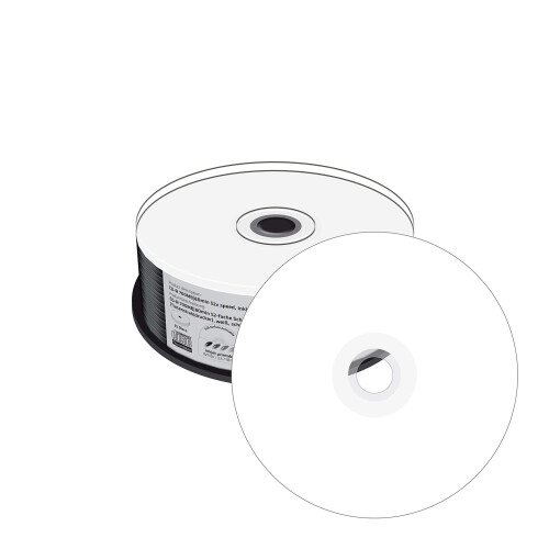 CD-R imprimable, surface noire, 52x, 25 pièces en cake box 1