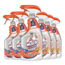 Bathroom Cleaner, Platinum Antibacterial Bathroom Spray, Mandarin, Pack of 6 (6 x 750ml)