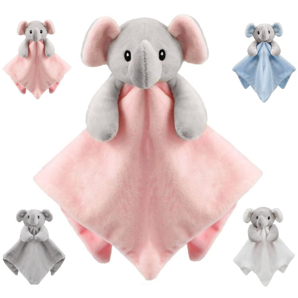 Baby Boys Or Girls Elephant Snuggle Comforter Blanket (, Baby) Pink Onlybee