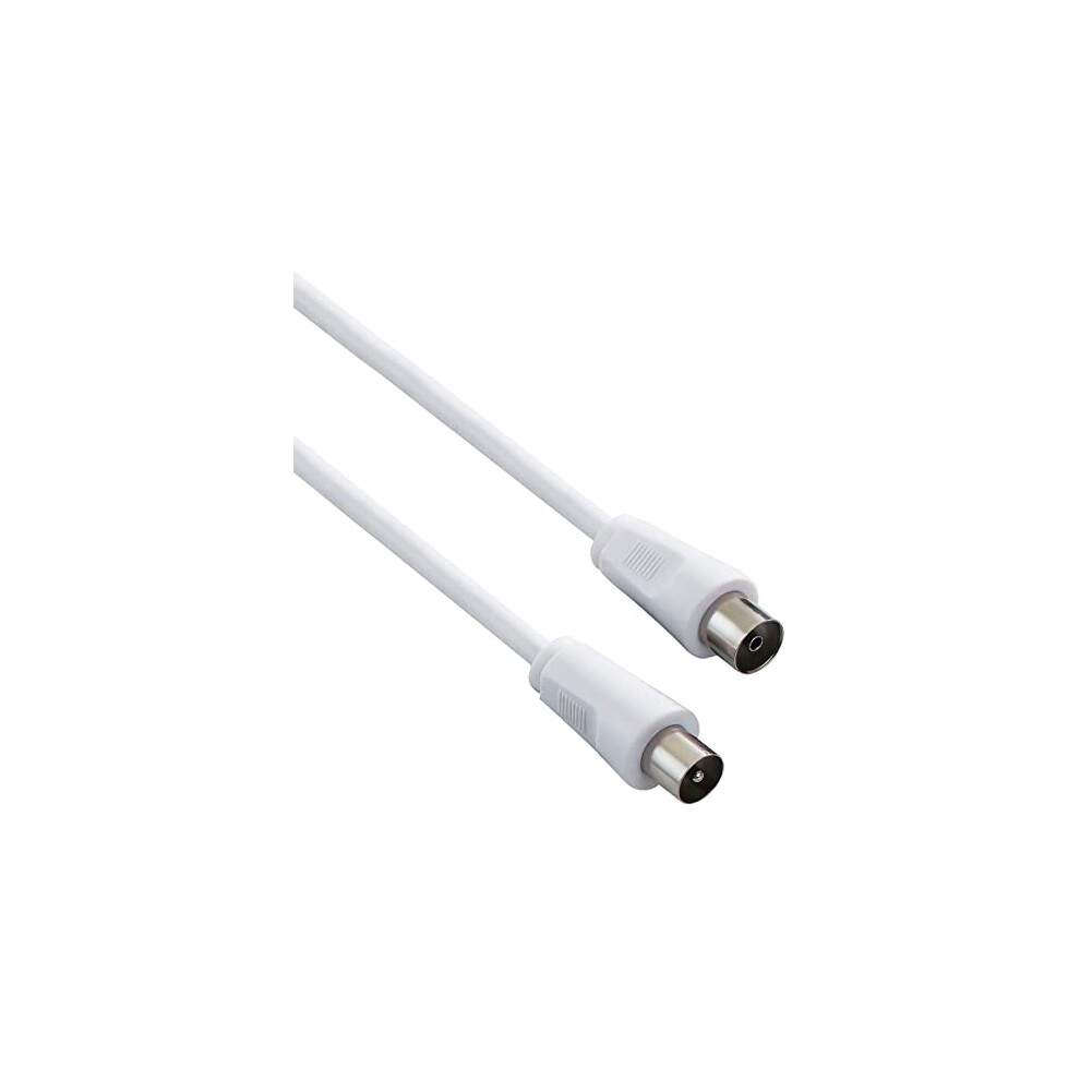 Coaxial Tv Aerial Cable 75 Ohm Iec Male To Male Shielded - For Dvb-C, Dvb-T/T2, 4K Uhd 2160P, Full Hd 1080P 3D, Color White 8592220005405