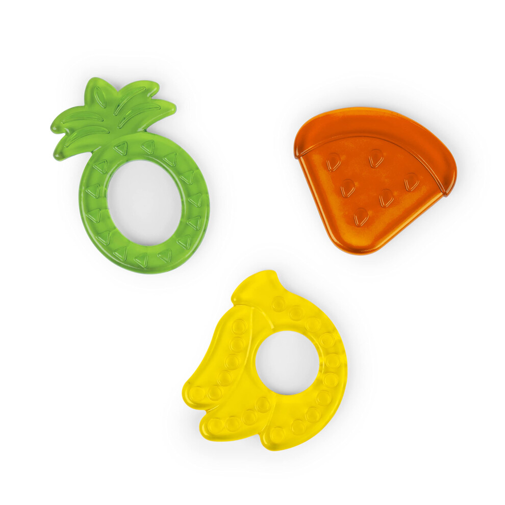 Juicy Chews 3-Pack Textured Teethers - Watermelon, Pineapple, Banana - BPA Free, Unisex, 3 Months +