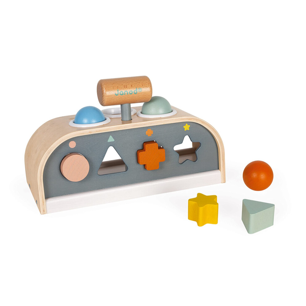 - Tap Tap Sweet Cocoon - 3 In 1 Wooden Toy, Tap Tap, Embedding and Shape Box - Fsc Certified Early Learning Game - from 1 Year Old, J04409