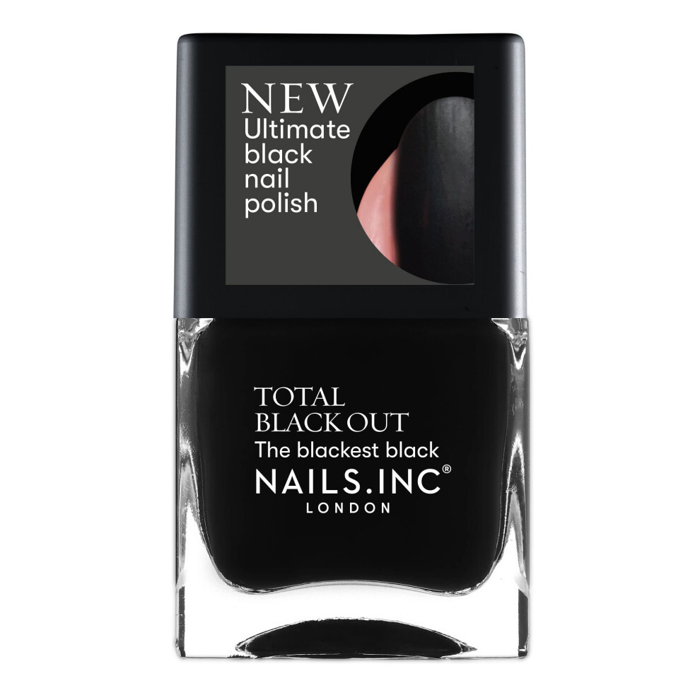 Nails.INC Total Black Out Nail Polish, Ultimate Matte Black Nail Polish Color, Cruelty Free, Vegan, 21 Free Formula, Blackfriars