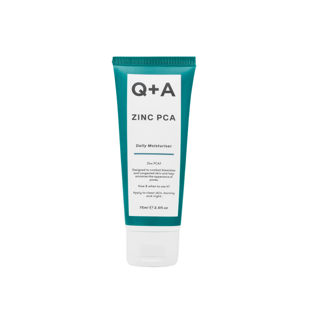 Q+A Zinc Pca Daily Moisturiser, Hydration And Oil Control With Zinc Pca & Ginseng, For Tackling Oily, Blemish-Prone, And Combination Skin, Ensures