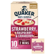 Oat So Simple Strawberry and Raspberry Porridge, 10 x sachets