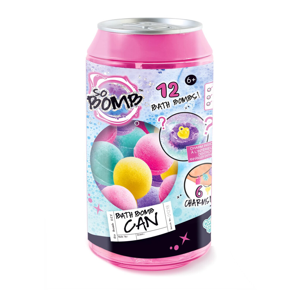 Canal Toys Bath Bomb Cans - 12 Mini Bath Bombs - Collectable Charms - Make A Friendship Bracelet - Scented Bath Bombs - 6+