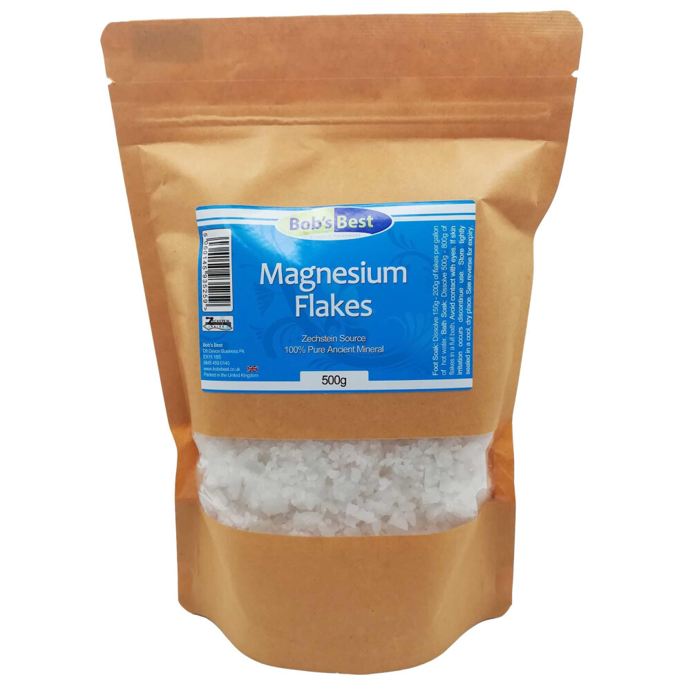 Bob's Best Magnesium Flakes 100% Pure Ancient Mineral Zechstein Source - 500 Grams