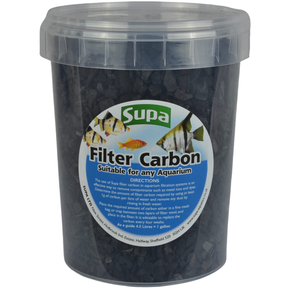 Filter Carbon 1 Litre Bucket, Suitable for Aquariums/Fish Tanks And Koi Fish Pond Filters, Improves Water Clarity By Removing Contaminants.