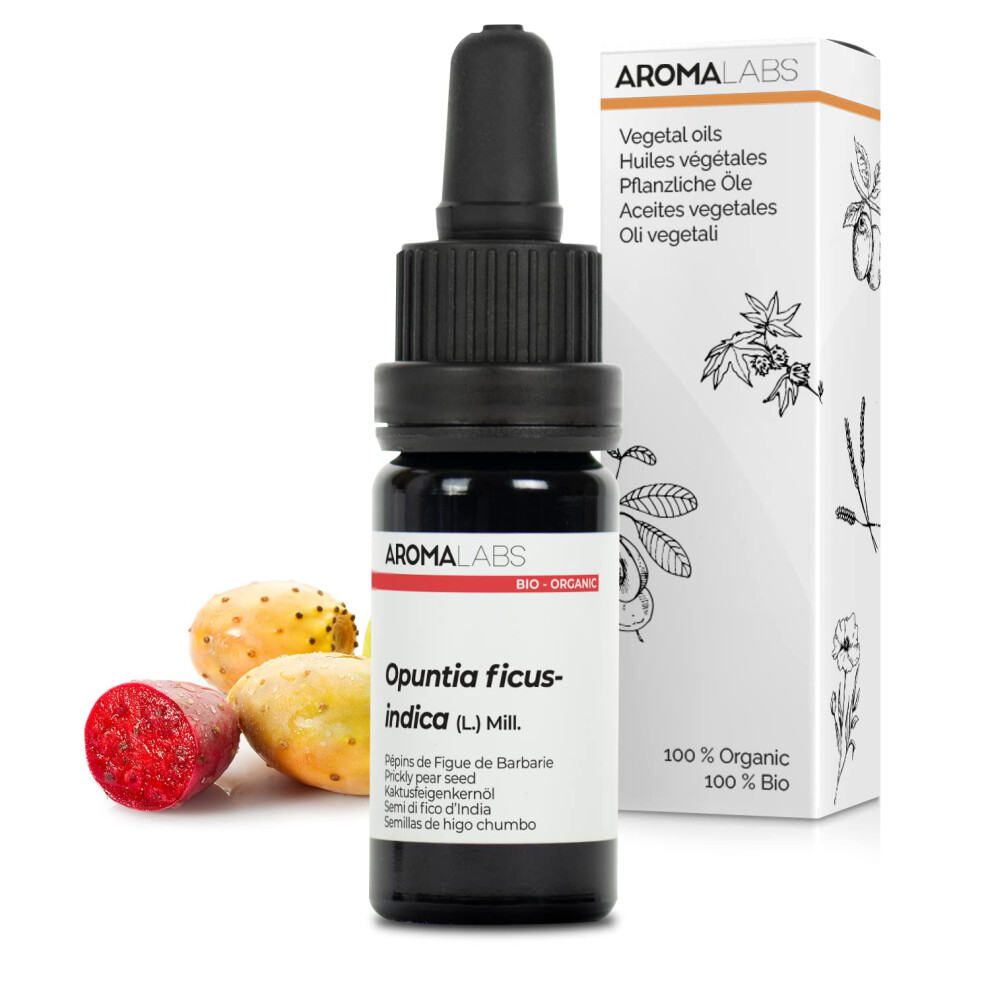 Aroma Labs Organic Prickly Pear Seed Oil 10Ml - 100% Pure, Cold Pressed - Cosmos Certified - Al_hv_pepi_figu_10 (French Brand)