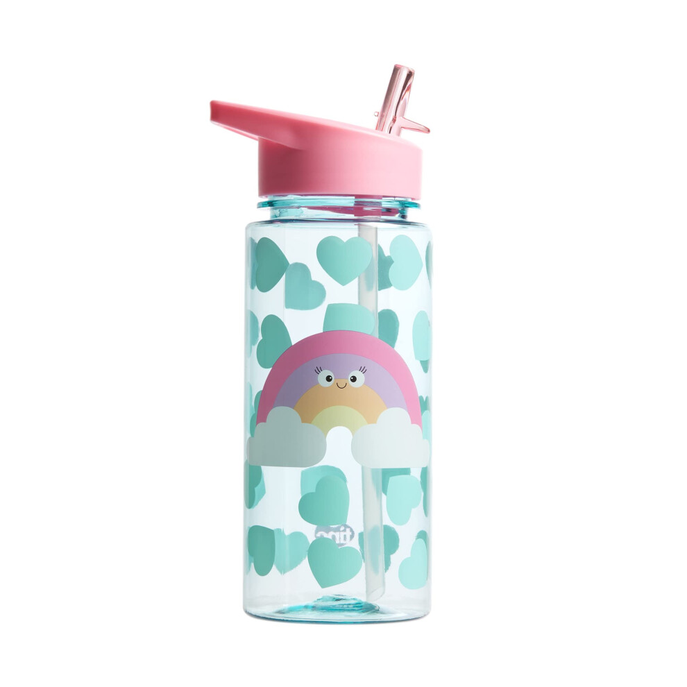Rainbow 550Ml Leak-Proof Kids Water Bottle With Straw | For School & Holidays | Bpa Free (Pwbrainb) Tinc