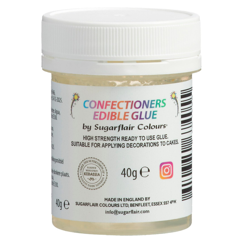 Sugarflair Edible Glue, High Strength Ready to Use Edible Glue for Cake Decorating, Sugar Craft, Baking Model Flowers and Animals etc - 40g