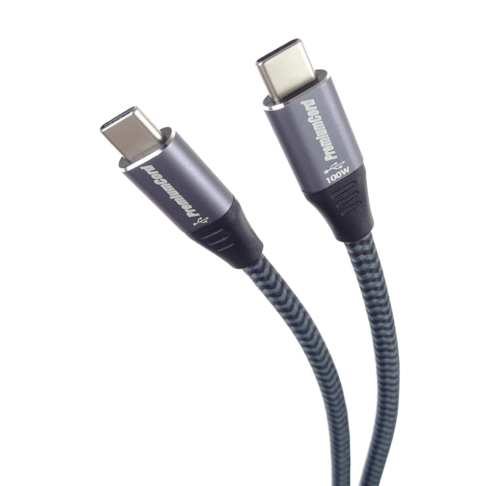 Premiumcord Cavo Di Collegamento USB-C, Cavo Di Ricarica Fino A 5A, Potenza 100W, Supporta Pd 3.0 / Qc 4.0, Cavo Dati Fino A 480 Mbit/S, Connettore Usb 2.0 Type C, Colore Nero, Lunghezza 1M-image
