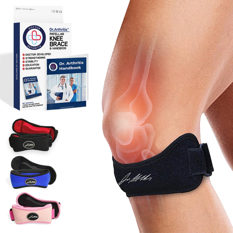 Dr. Arthritis Doctor Developed Patella Tendon Strap/Knee Strap/Brace And Handbook ÂPatellar Tendonitis (Jumper's Knee), Pfps (Runner's Knee), Itbs,