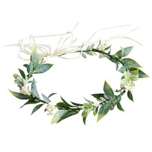 Green Flower Crown Eucalyptus Crown Leaf Floral Crown Boho Wedding (Green)