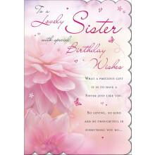 Birthday Card Sister - 9 x 6 inches - Regal Publishing,pink|red|white