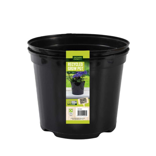 7.5 Litre N203 Round Container Pot (Pack of 2), Black