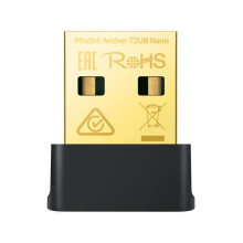 Archer T2UB Nano AC600 Nano Wi-Fi Bluetooth 4.2 USB Adapter (2.4GHz 200Mbps, 5GHz 433Mbps, Nano Size, Supports Win 11/10/8.1/8/7, WPA3 Encryption