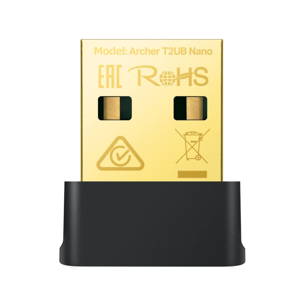 Archer T2ub Nano Ac600 Nano Wi-Fi Bluetooth 4.2 Usb Adapter (2.4Ghz 200Mbps, 5Ghz 433Mbps, Nano Size, Supports Win 11/10/8.1/8/7, Wpa3 Encryption 6935364006686