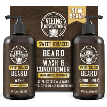 - Beard Shampoo And Conditioner - Natural Beard Wash & Beard Conditioner With Argan & Jojoba Oils - Softens & Strengthens - Gifts For Men - Sweet