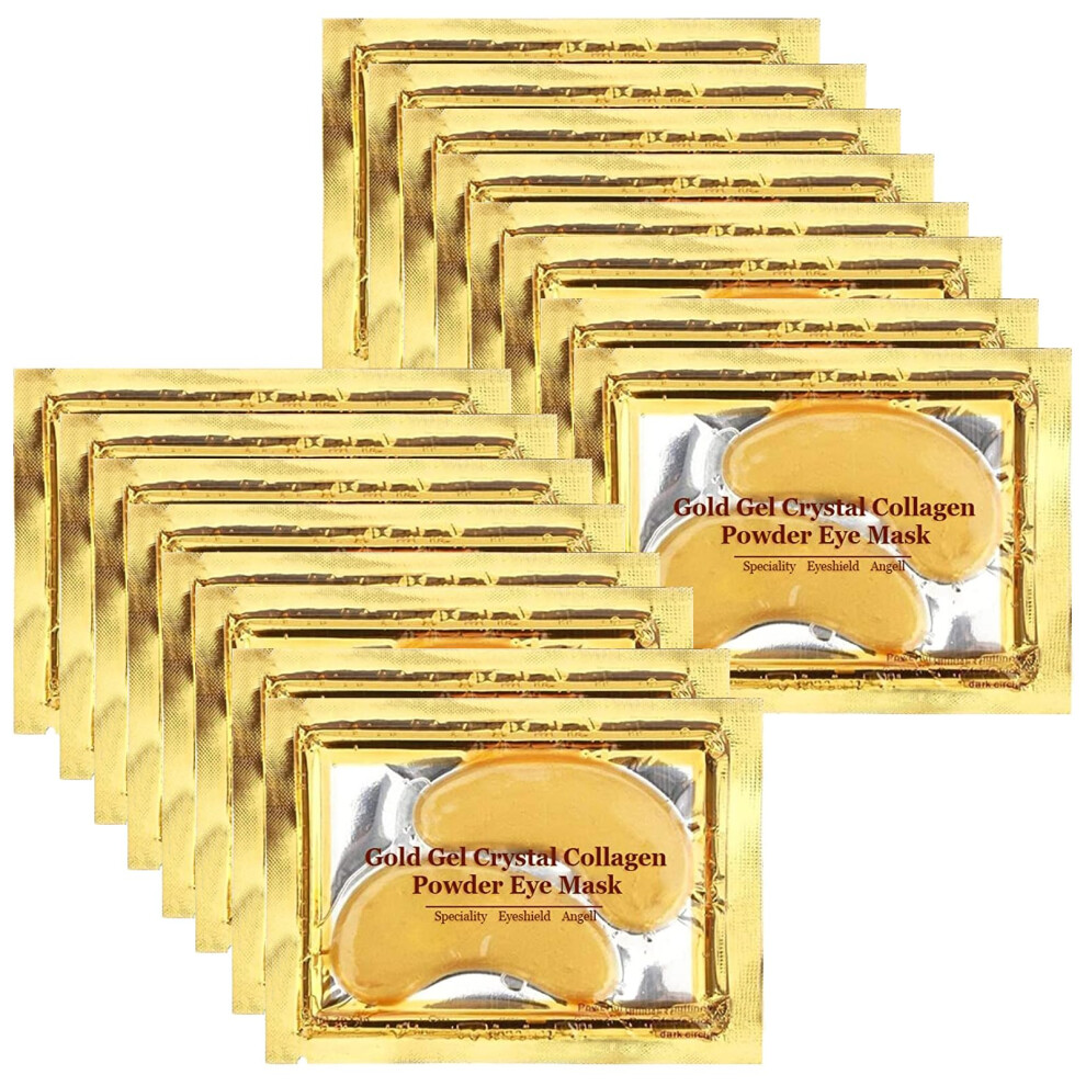 Jiasoval Gold/Dark 24K Eye Mask, 16 Pairs Under Eye Patches Skin Treatment Mask, Crystal Collagen Under Eye Mask For Reducing Circles, Moisturizing,