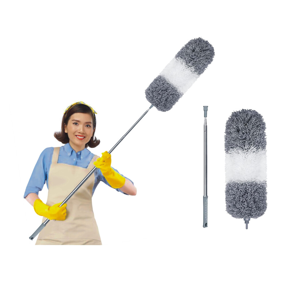 Arobiasb Microfiber Feather Duster For Cleaning Extendable Duster 110 Inches Long For High Ceilings Home Furniture Car Telescopic Pole Feather Dusters