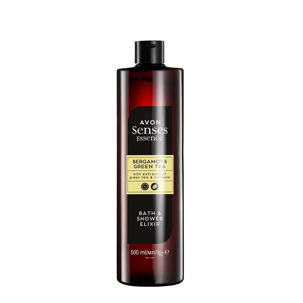 Senses Essence Bergamot & Green Tea Bath & Shower Elixir with Extracts of Green Tea & Verbena - 500ml Bottle