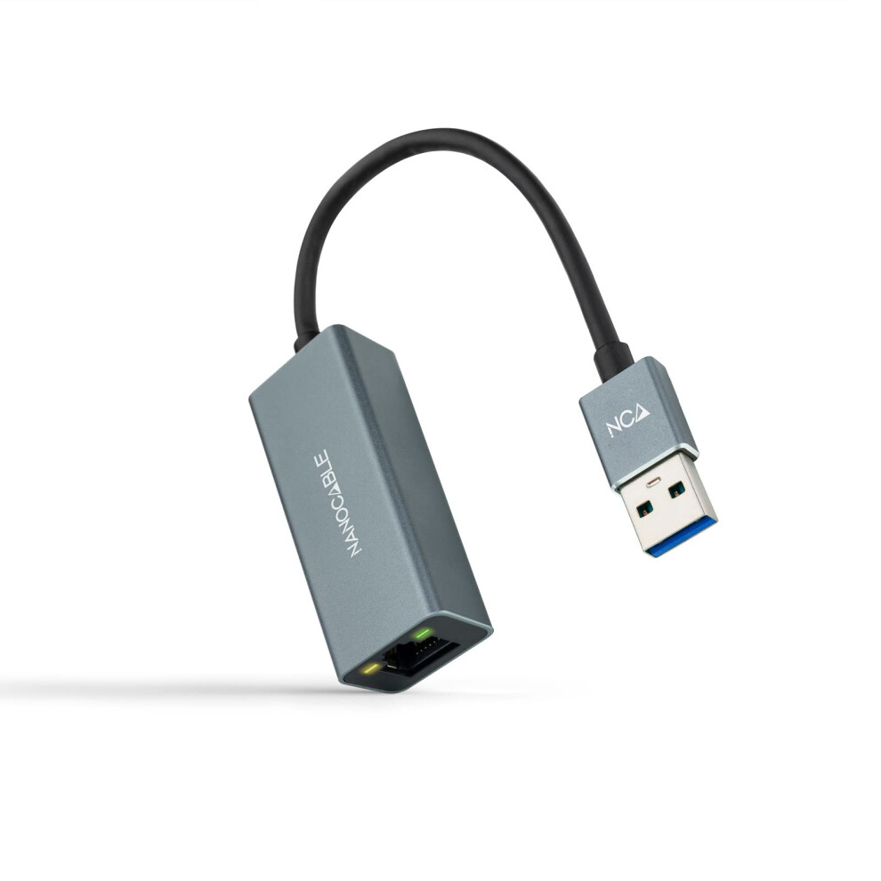Nanocable 10.03.0405 - Usb 3.0 To Gigabit Ethernet Converter 10/100/1000 Mbps, Aluminium, 15 Cm Grey 8433281011441