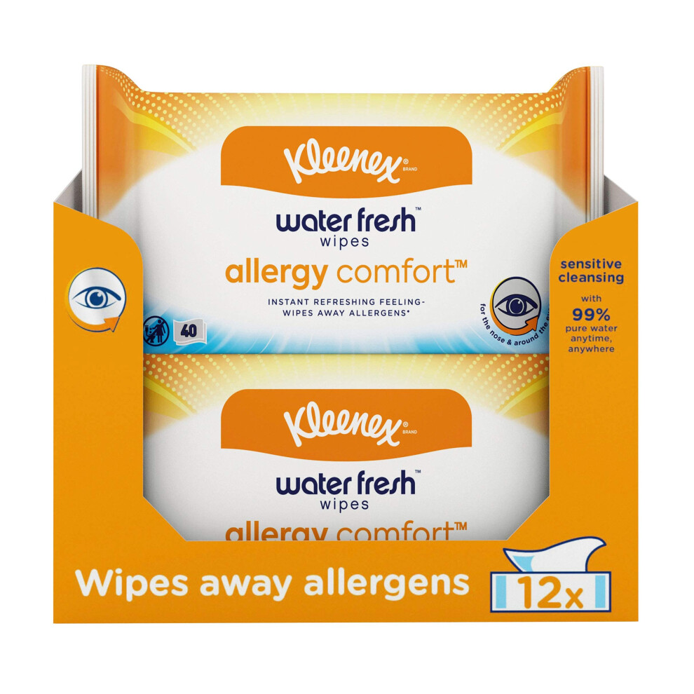 Allergy Water Wipes - 12 Packs of Hand and Face Wipes - Hayfever Allergy Wipes Extremely Gentle Hayfever Wipes For Your Eyes - Perfect for Hay Fever