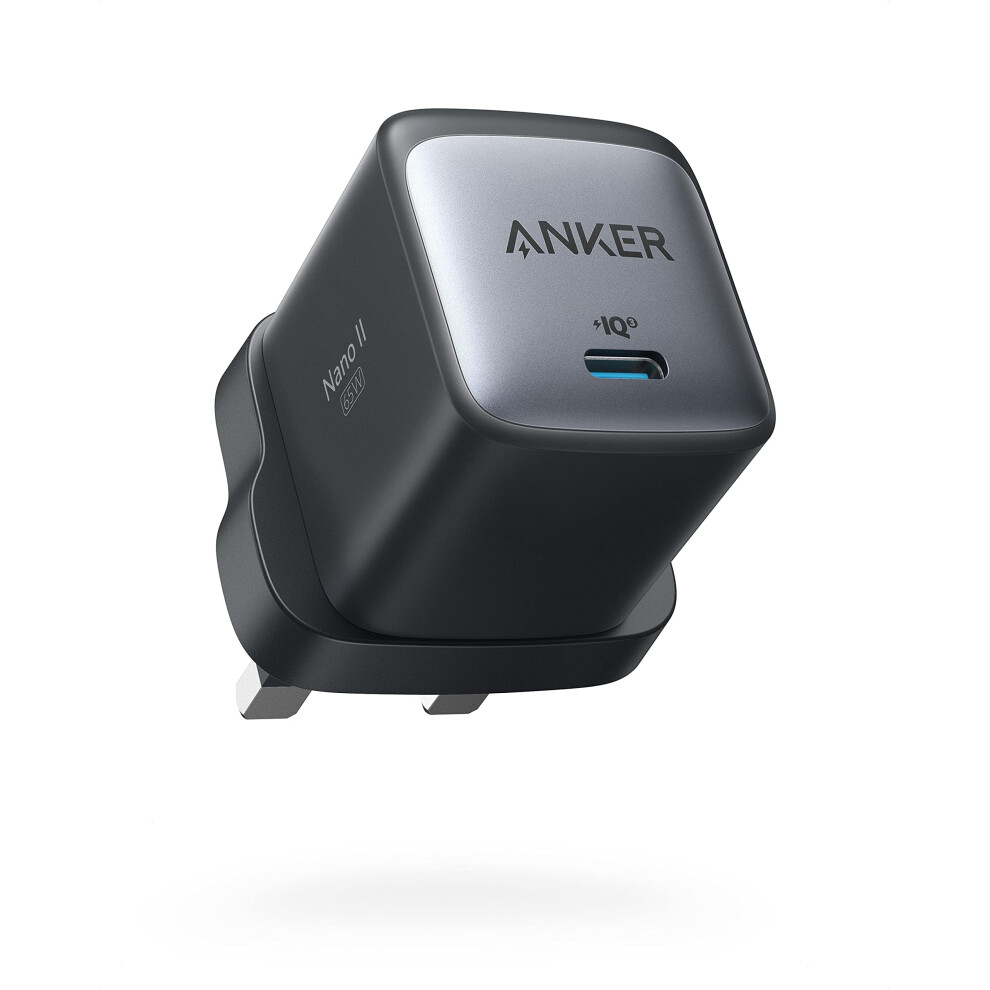 USB C Plug, Anker Nano II 65W GaN II PPS Compact Fast Charger, Adapter for MacBook Pro/Air, Galaxy S20/S10, Dell XPS 13, Note 20/10+, iPhone