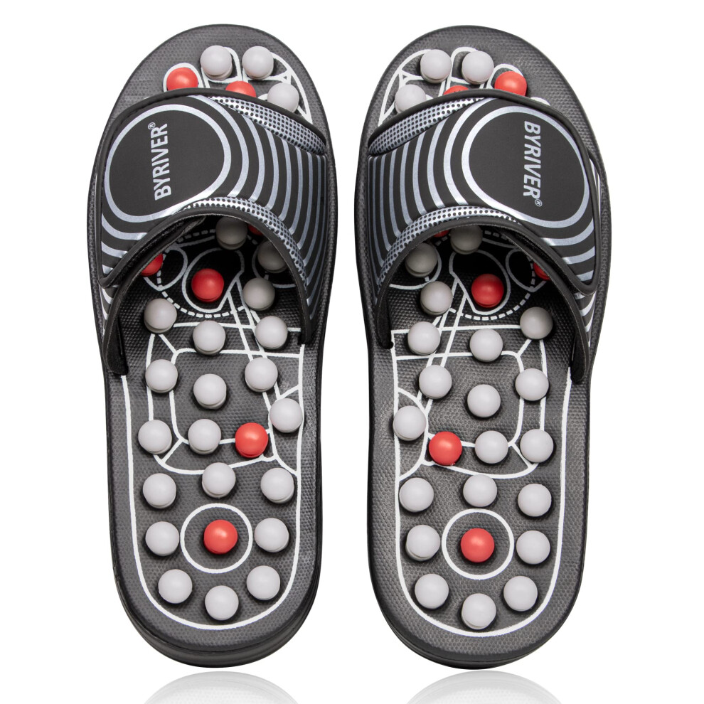 Byriver Acupressure Slippers Sandals For Plantar Fasciitis, Reflexology Foot Massager For Circulation, Relieve Heel Arch Arthritis Neuropathy Pain (02L)