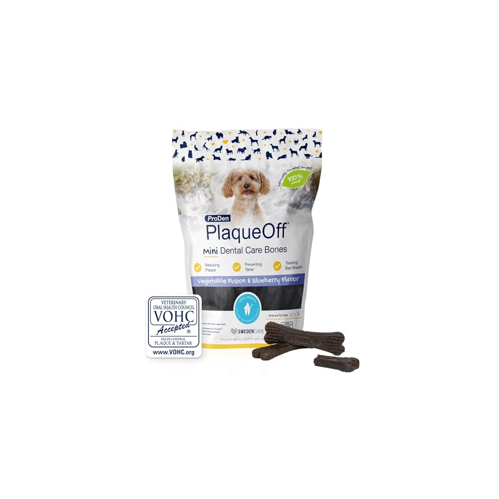 Plaque Off Plaqueoff Mini Dental Care Bones - Vegetable Fusion & Blueberry / 20 Pack - Image 4