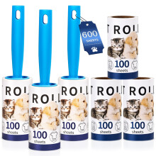 Lint Rollers for Pet Hair Remover, 600 Sheets Mega Value Set, 3 Handle with 6 Extra Sticky Lint Rollers for Pet Hair Removal, Dog and Cat Lint Remover