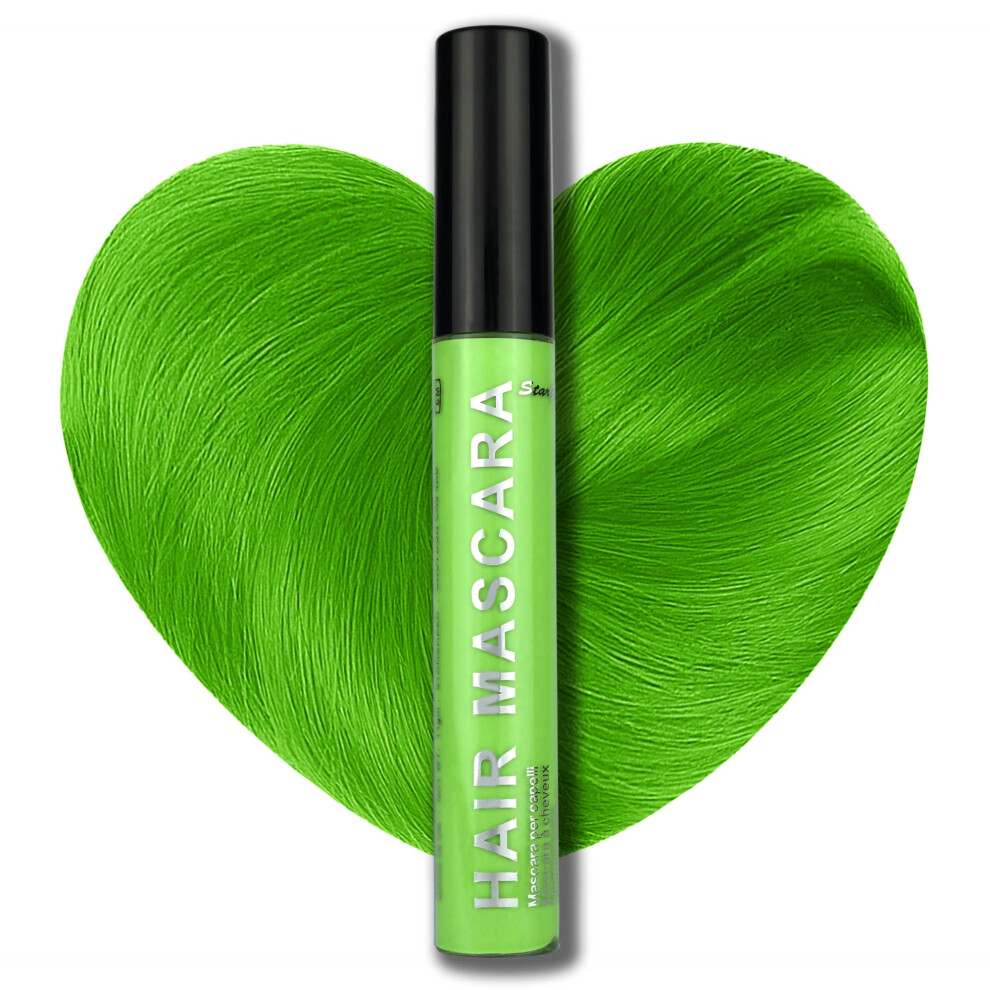 Neon Green UV-Reactive Hair Mascara, Wash Out Colour