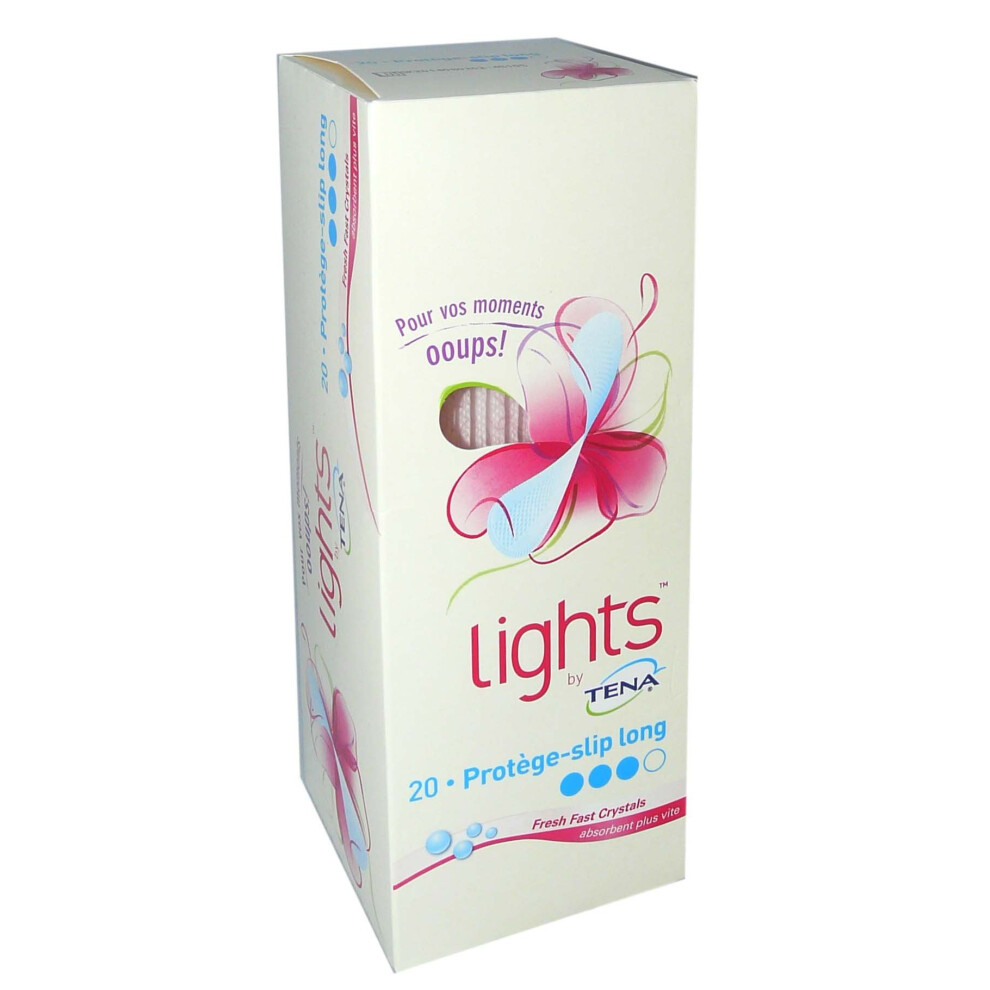 - Tena Lights Sensitive Long Panty Liners - 20 Pieces