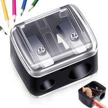 Citystores Pencil Sharpener - Travel Cosmetics Pencil Sharpener with Cover | Portable Makeup Sharpener | Dual-Pencil Sharpener for Lip Liner,