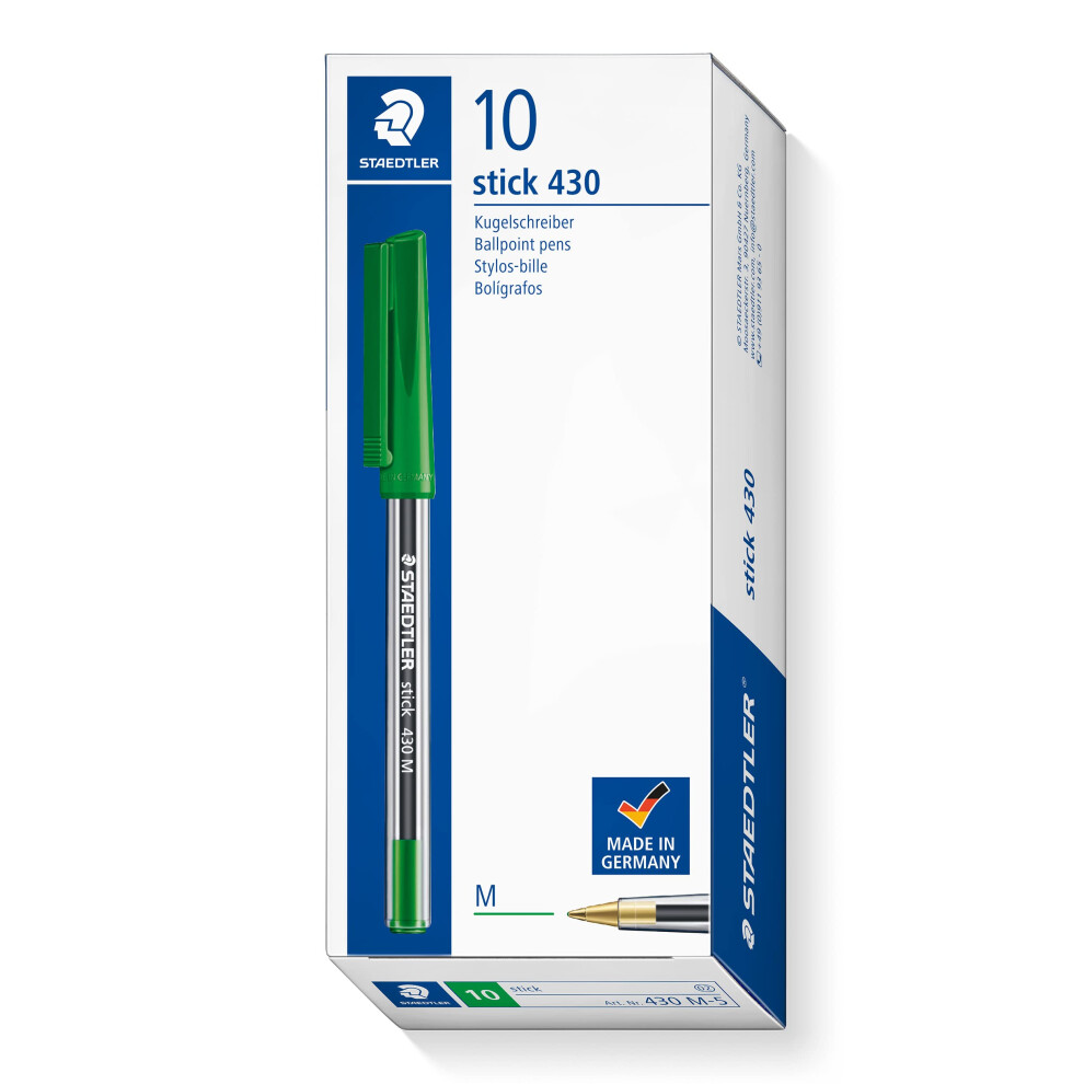 Stick 430 M-5 Ballpoint Pen Medium - Green (Box of 10)