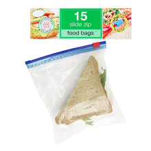 15 All Purpose Food Bags, 1L Resealable Sliding Zip Bags, BPA free, Tight Seal, Perfect for Keeping Produce Fresh, Freezing, Transporting and