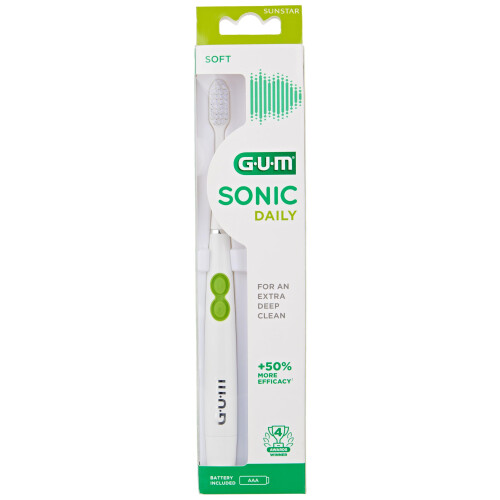 Gum Sonic Daily Battery Powered White Brush