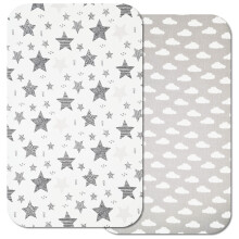 Next to Me Crib Sheets - 2pcs Baby Crib Sheets Set - 100% Organic Cotton to fit Bedside Cribs - Made in Europe – 83 x 50 cm (83x50cm, Grey
