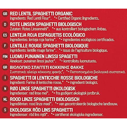 Organic Red Lentil Spaghetti, 250g 2